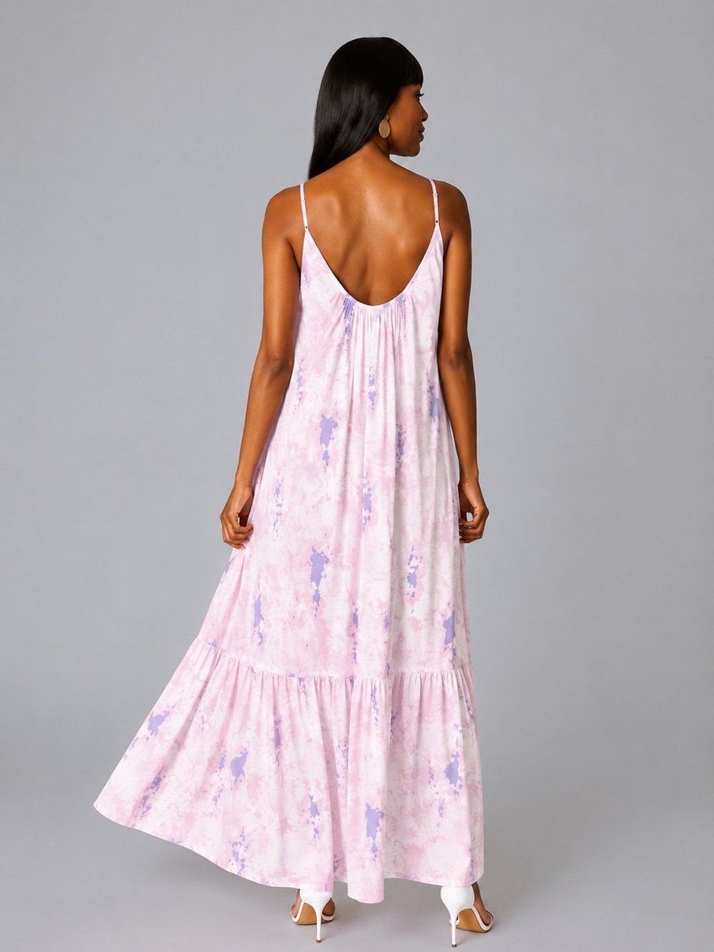 Buddy Love NWT Flowy Pink Tie-Dye Maxi Dress with Spaghetti Straps Size Medium